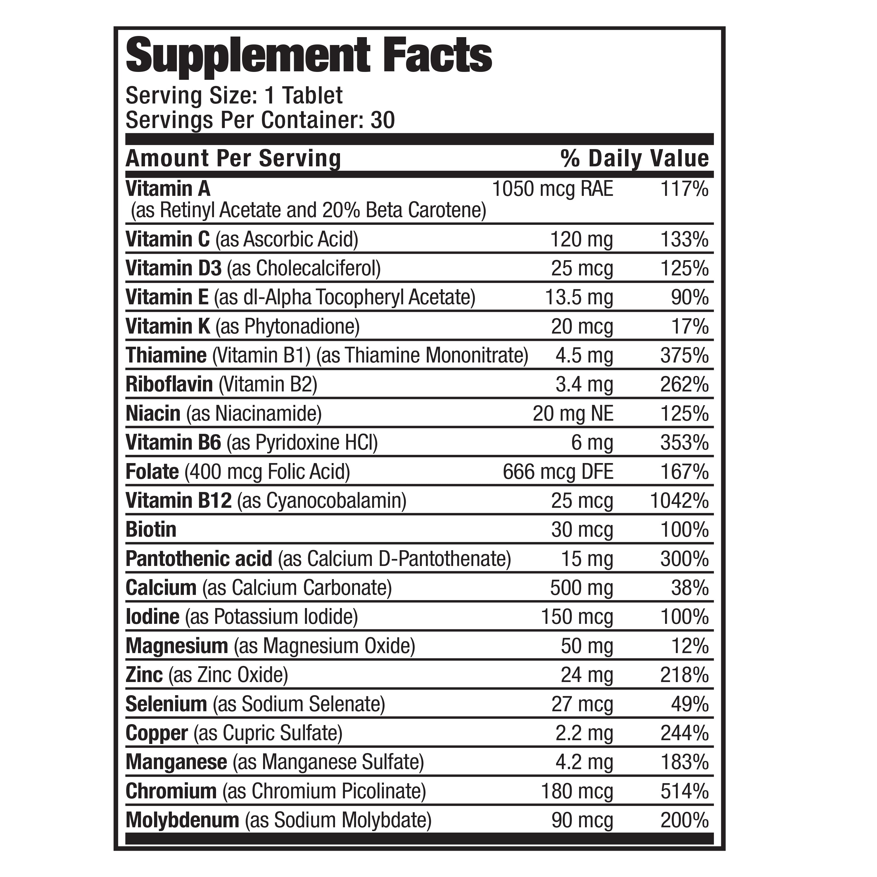 Bronson Vitamins Bronson One™ Women’s 50+ Complete Once-Daily Multivitamin 30 Tabs thumbnail 5