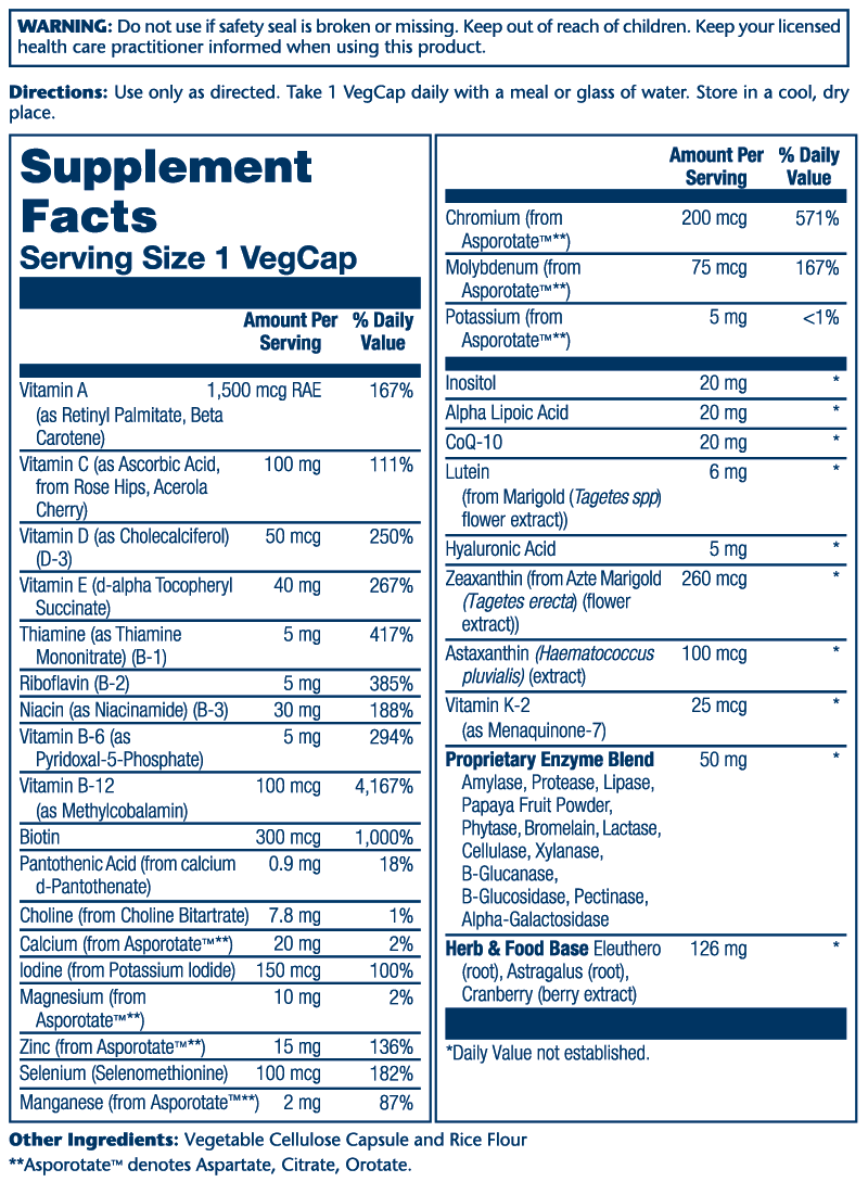 Solaray Once Daily Adult 50+ Multivitamin 90 Caps thumbnail 2