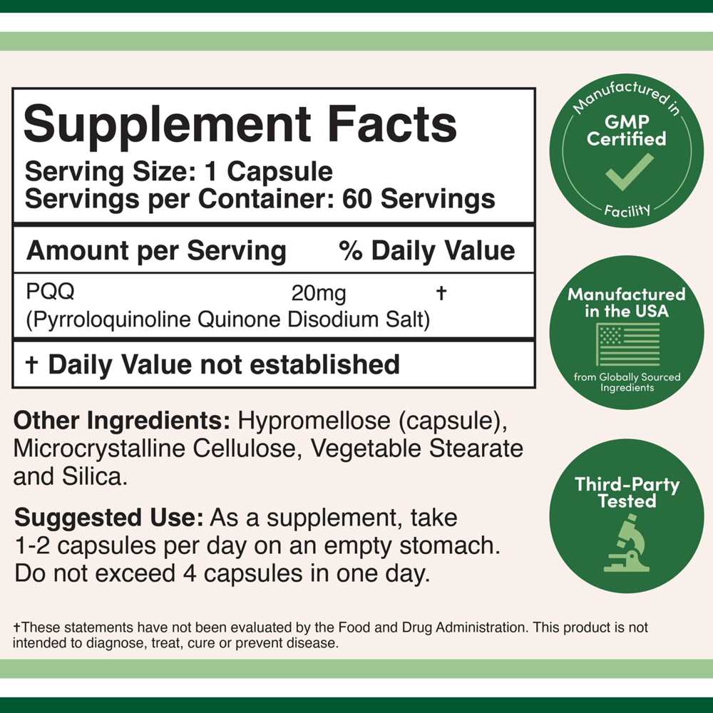 Double Wood Pqq Pyrroloquinoline Quinone – 20 Mg – 60 Veggie Capsules thumbnail 2