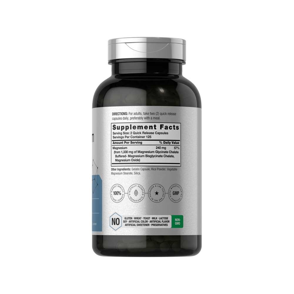 Horbäach Magnesium Glycinate 1330mg per Serving | 250 Capsules thumbnail 2
