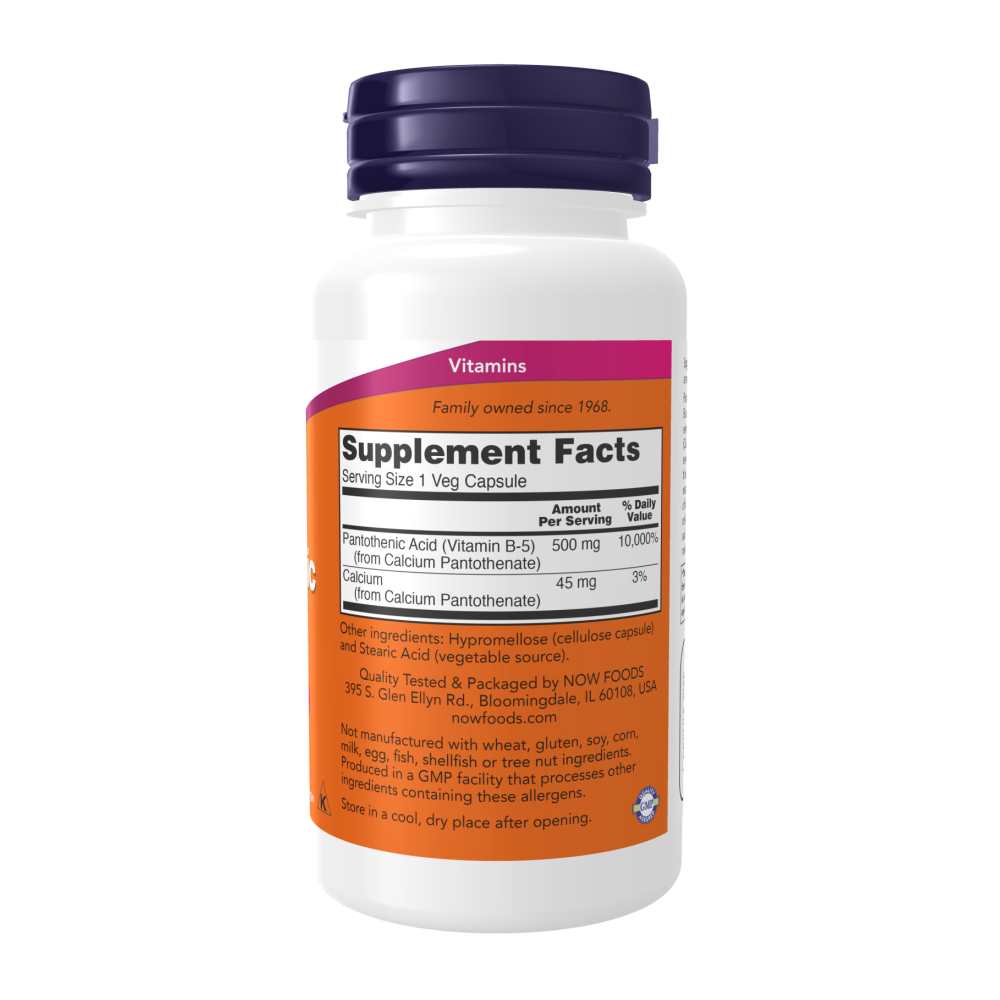 Now Foods Pantothenic Acid 500 Mg – Vitamin B5 for Energy – 100 Veg Capsules thumbnail 3