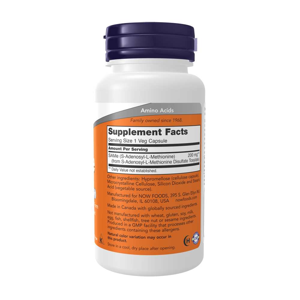 Now Foods Sa Me 200mg – Nervous System & Joint Support – 60 Veg Capsules thumbnail 3