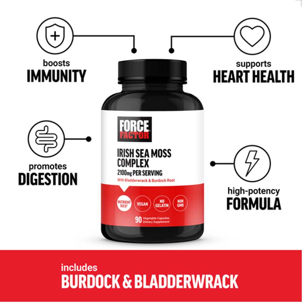Force Factor Irish Sea Moss Complex – 90 Capsules thumbnail 2