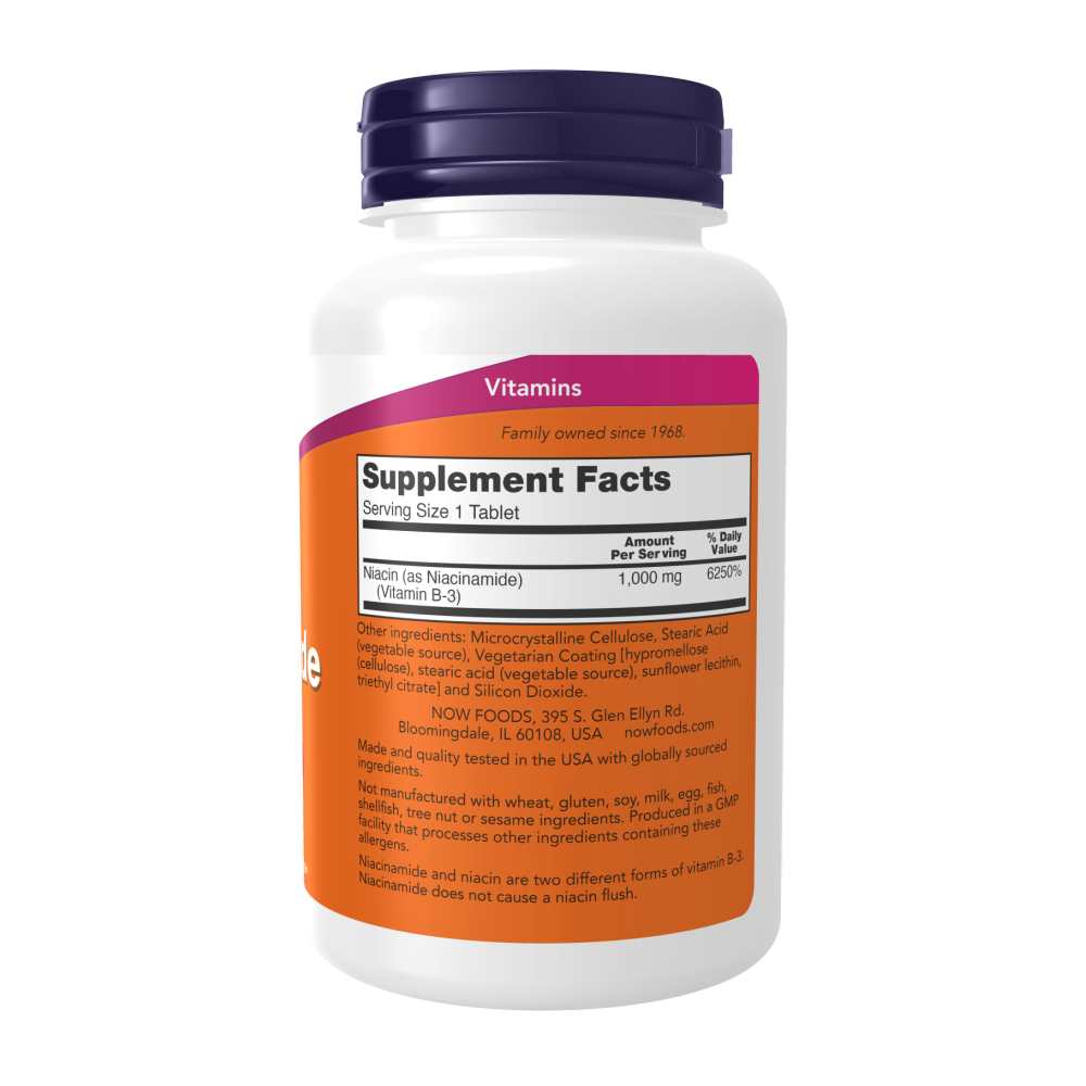 Now Foods Niacinamide 1000 Mg – Energy & Skin Health – 90 Tablets thumbnail 2