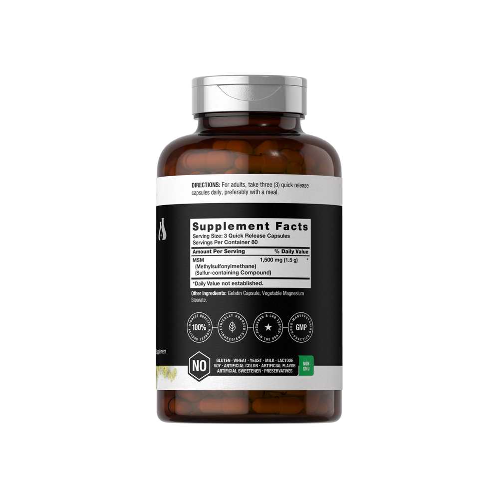 Horbäach Msm 1500mg per Serving | 240 Capsules thumbnail 2