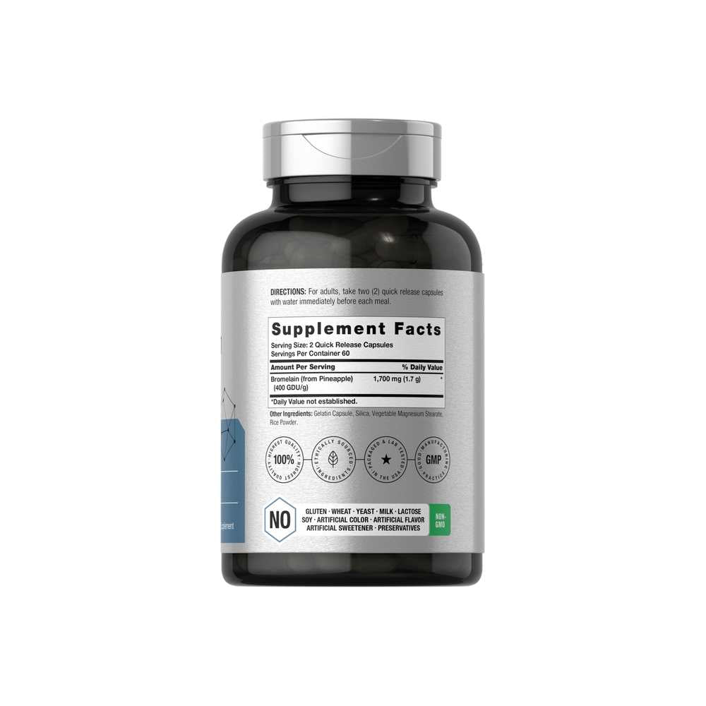 Horbäach Bromelain 1700mg per Serving | 120 Capsules thumbnail 2