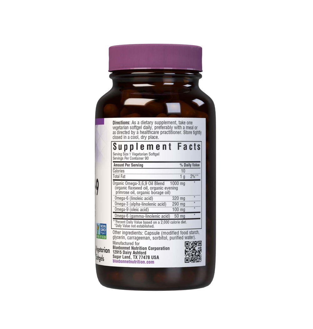 Bluebonnet Nutrition Plant Based Omega 3 • 6 • 9 1000 Mg 90 Softgels thumbnail 2