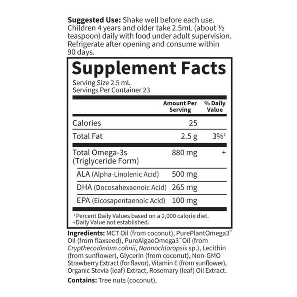 Garden of Life Kids Plant Omega-3 Strawberry 2 Fl Oz (57.5ml) Liquid thumbnail 2