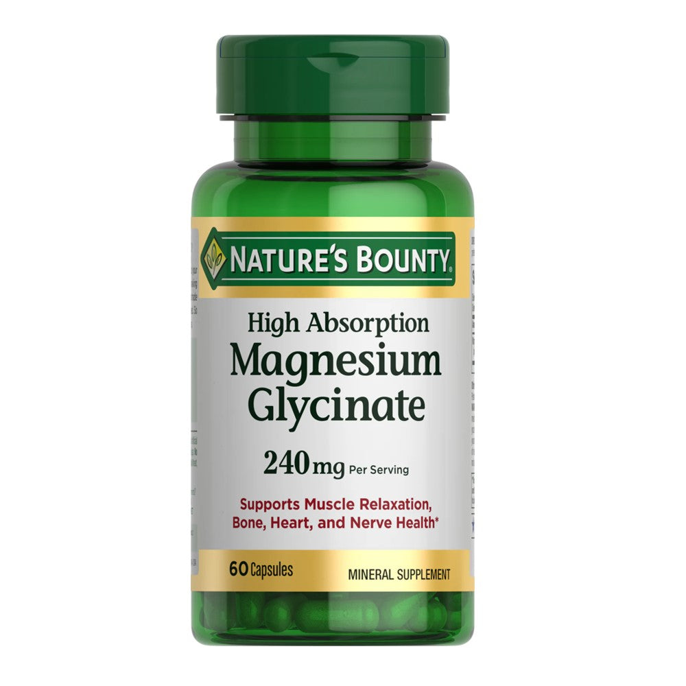 Magnesium Glycinate – Nature's Bounty 240MG Relaxation and Bone, Heart & Nerve Health – Non-GMO, Gluten-Free thumbnail 7