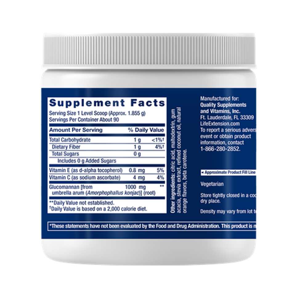 Life Extension Easy Fiber (orange) Glucomannan from Konjac Root – 167g thumbnail 2