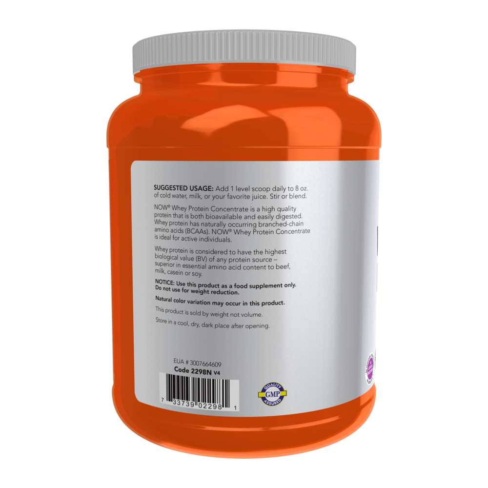 Now Sports Whey Protein Concentrate, Unflavored Powder 680g thumbnail 2