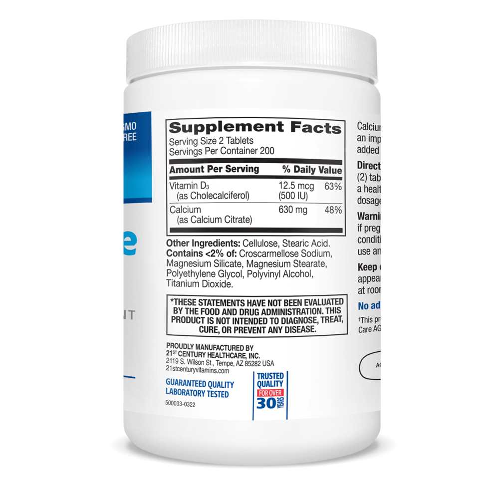21st Century Calcium Citrate +d3 Maximum 400 Tabs thumbnail 4