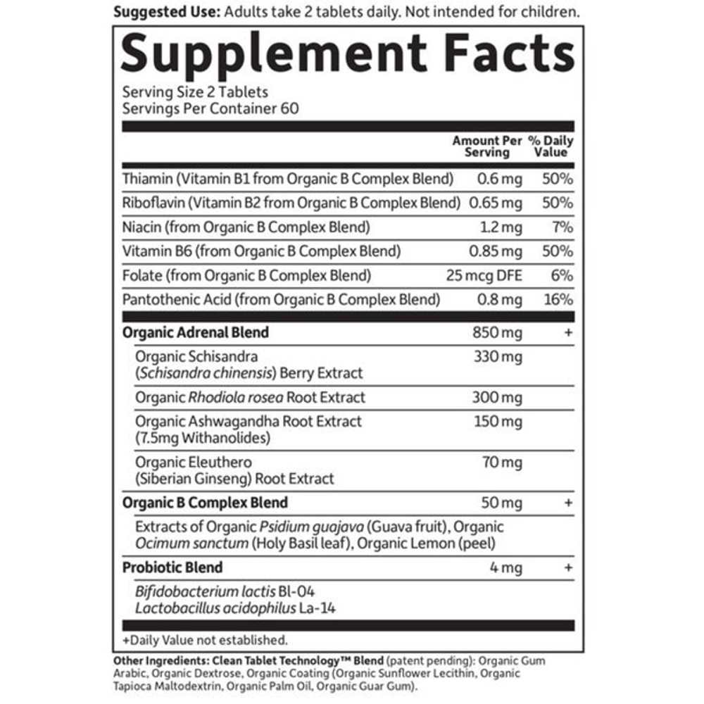 Garden of Life Organics Adrenal Daily Balance† 120 Tablets thumbnail 2
