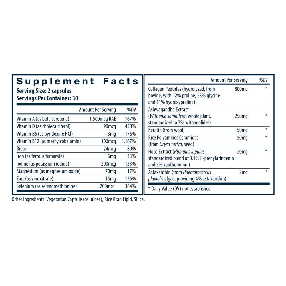 Vital Nutrients Hair Growth Complex for Women 60 Capsules thumbnail 2