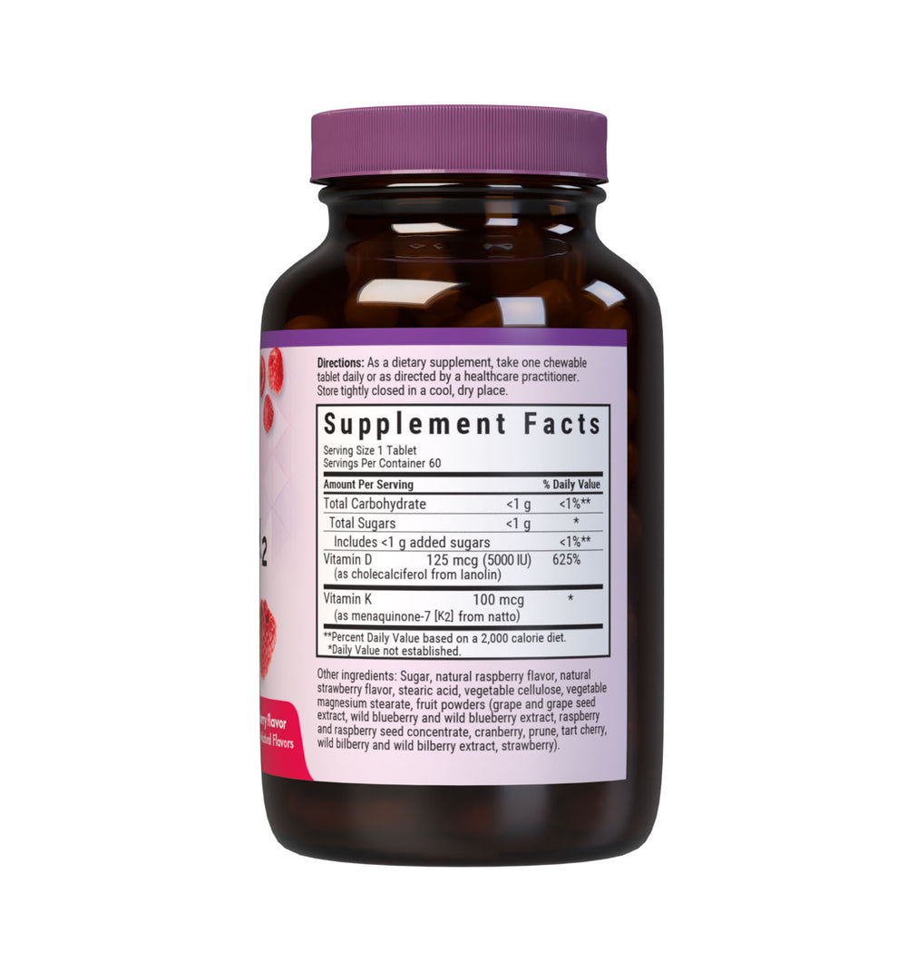 Bluebonnet Nutrition Earthsweet Chewables Vitamin D3 & K2 60 Tabs thumbnail 2