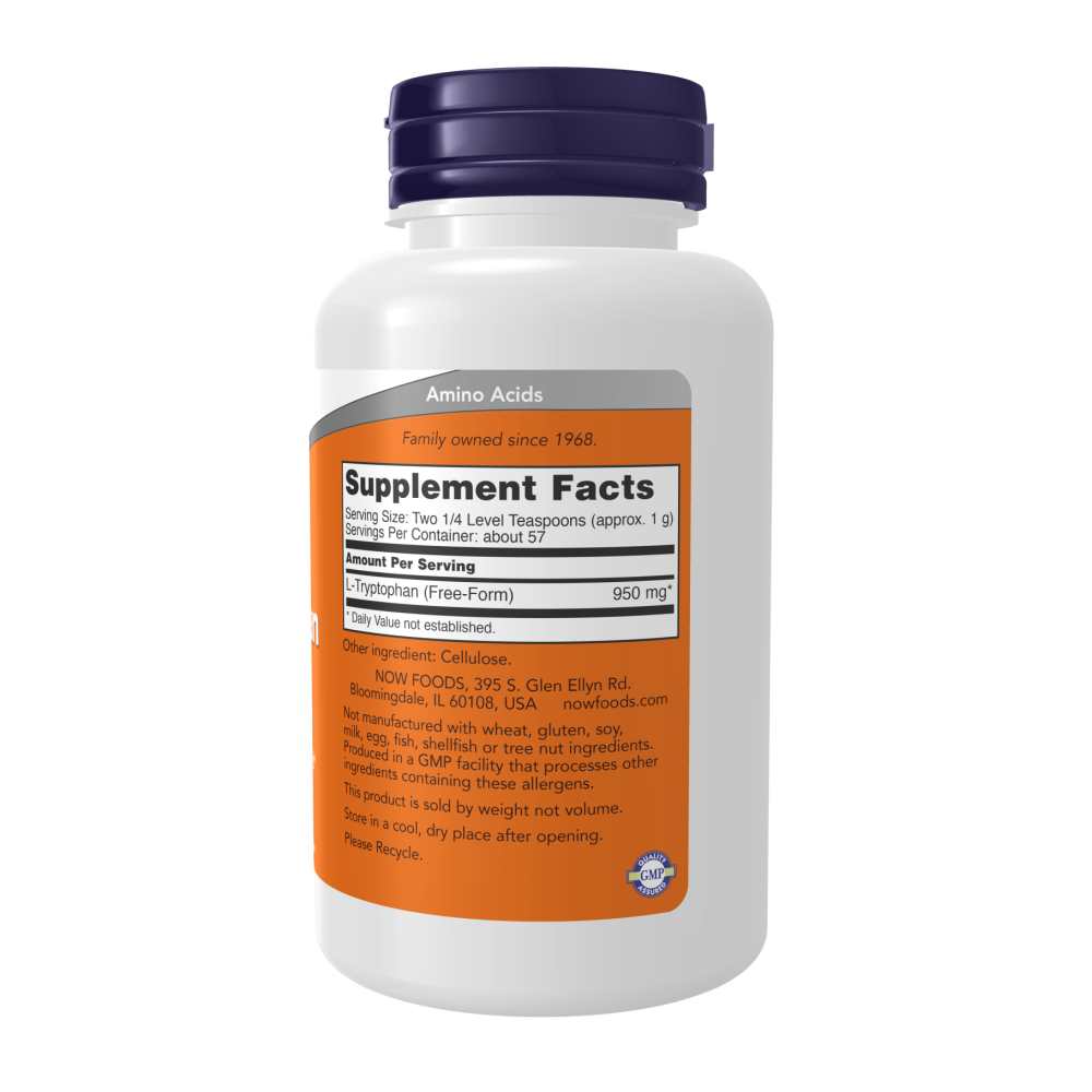 Now Foods L-Tryptophan Powder – 57g – Relaxation, Mood & Sleep Support thumbnail 2