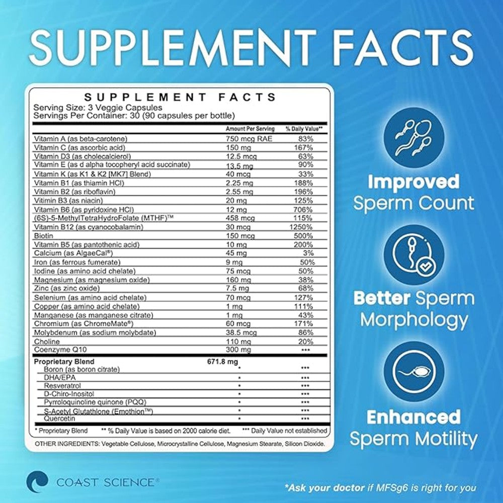 Coast Science® Male Fertility MFSG6 – Advanced Preconception Support for Men thumbnail 2