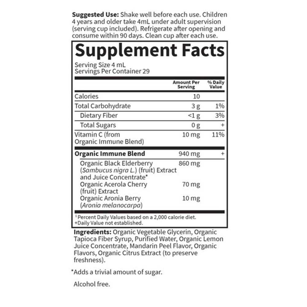 Garden of Life Kids Organic Elderberry Immune Syrup 3.9 Fl Oz (116ml) Liquid thumbnail 2