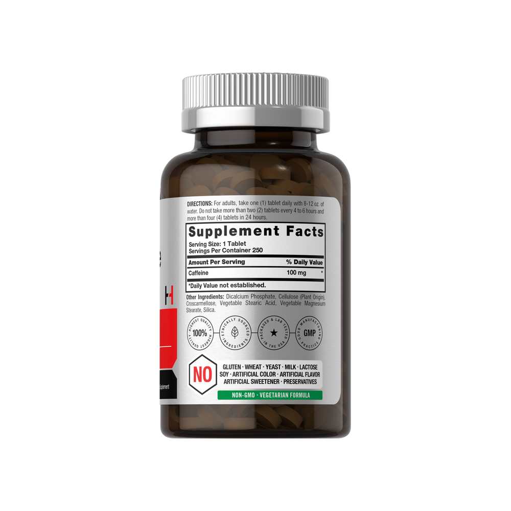 Horbäach Caffeine Pills 100mg | 250 Tablets thumbnail 2