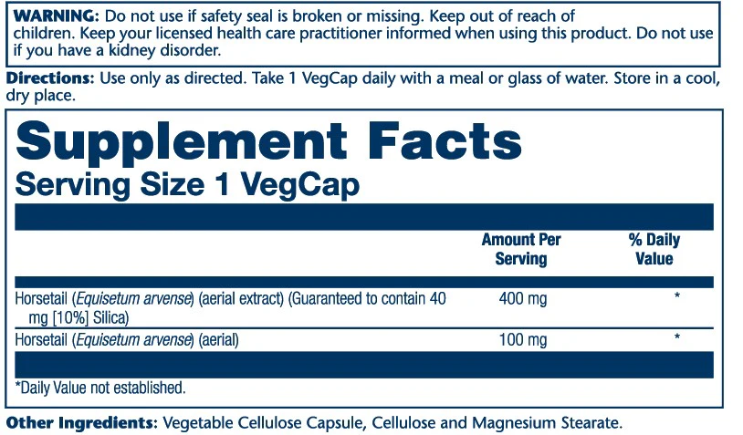 Solaray Horsetail Aerial Extract 400mg 60 Caps thumbnail 2