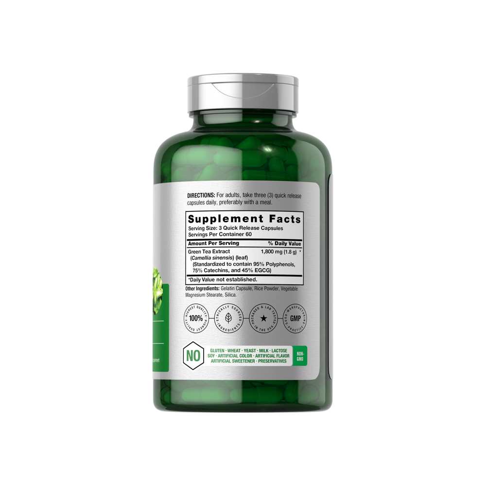 Horbäach Green Tea Extract 1800 Mg per Serving | 180 Capsules thumbnail 2