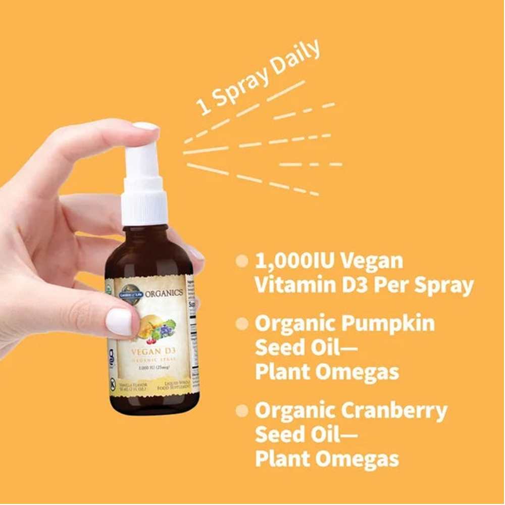 Garden of Life Organics Vegan D3 Organic Spray 1,000 Iu - Vanilla 58ml thumbnail 2