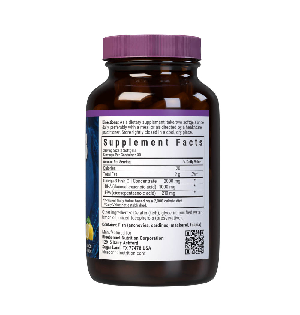 Bluebonnet Nutrition Omega-3 Fish Oil Brain Health 60 Softgels thumbnail 2