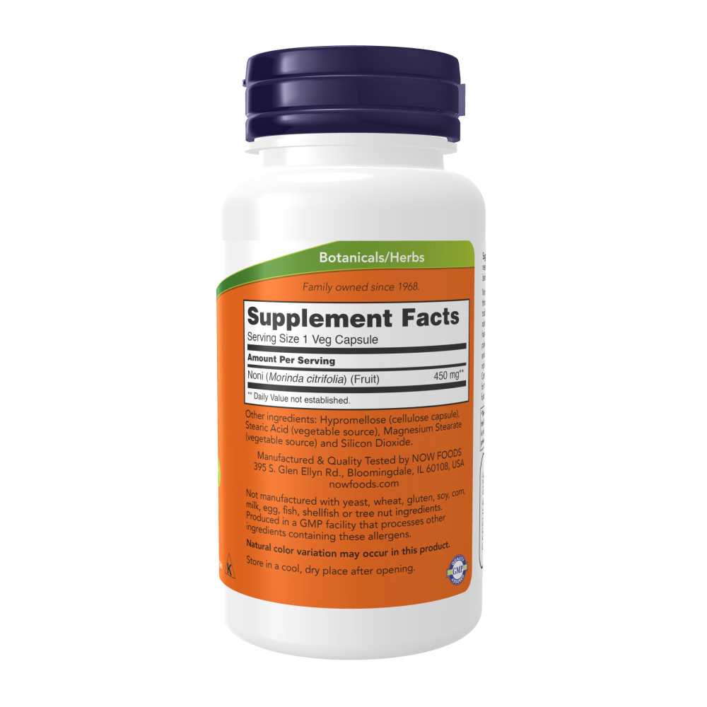 Now Foods Noni 450mg – Antioxidant Support with Polysaccharides & Phytonutrients – 90 Veg Capsules thumbnail 2