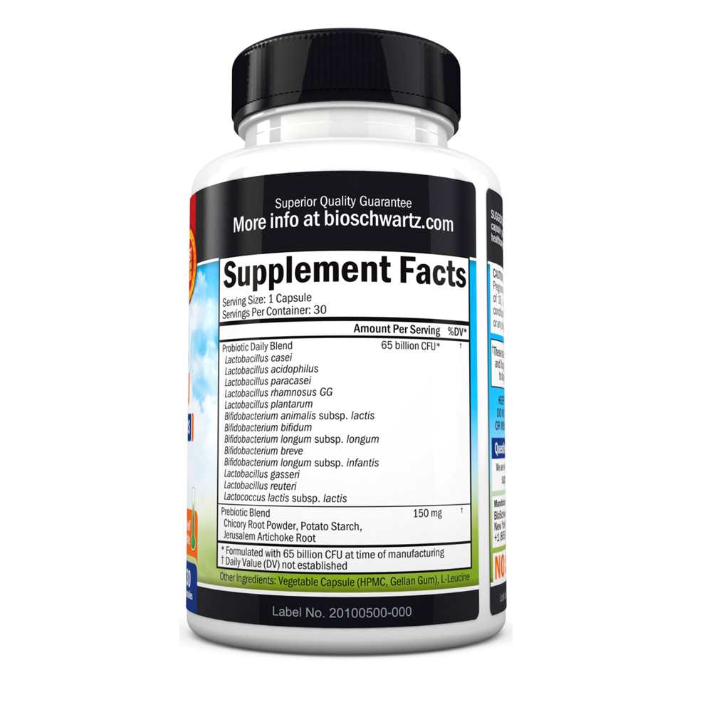 Bio Schwartz Probiotic 65 Billion Cfu – 60 Capsules thumbnail 2