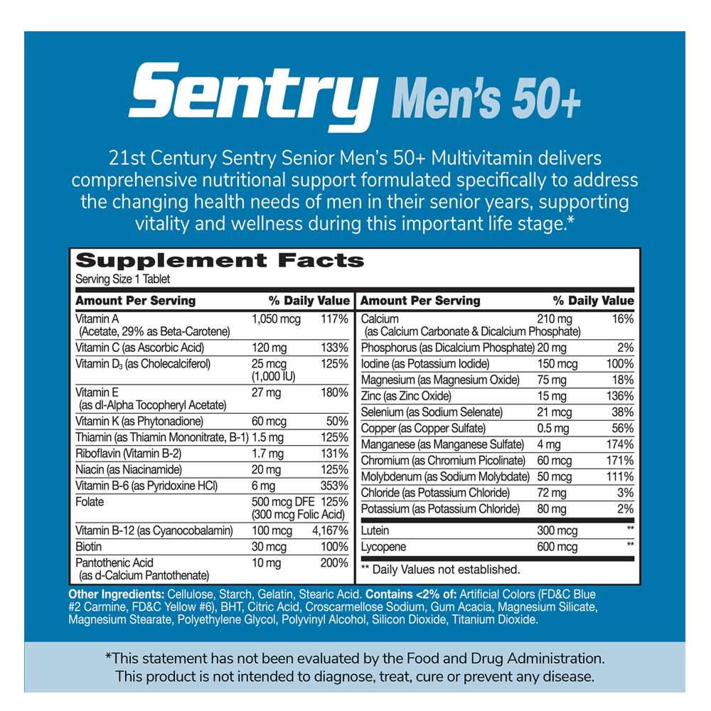 21st Century Sentry Senior Men's 50+ 100 Tabs thumbnail 2