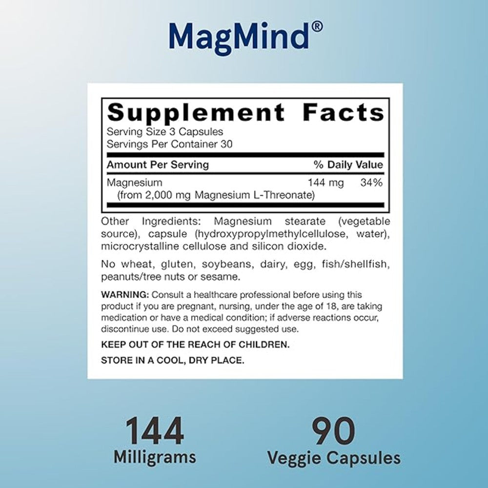 Jarrow Formulas MagMind Magnesium L-Threonate | 2g Magtein thumbnail 2