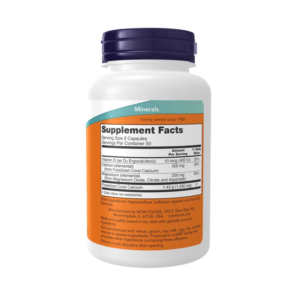 Now Foods Coral Calcium Plus – P H Balance & Bone Health Support with Magnesium & Vitamin D – 100 Capsules thumbnail 2