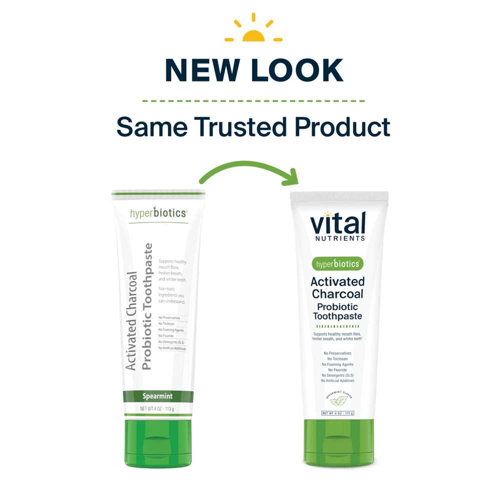 Vital Nutrients Hyperbiotics Activated Charcoal Probiotic Toothpaste 113g thumbnail 2