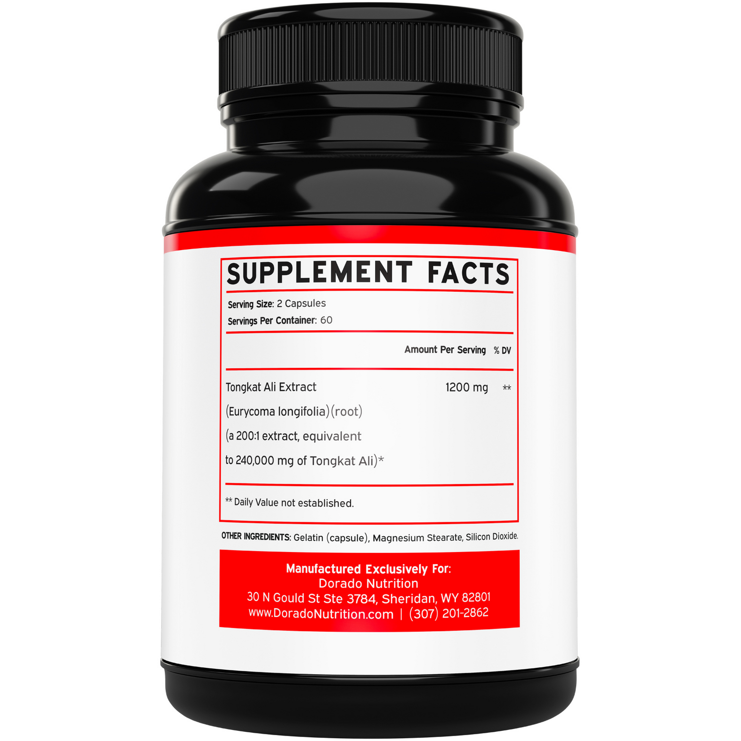 Dorado Nutrition Tongkat Ali 240,000mg (200 to 1 Extract) 120 Caps thumbnail 2