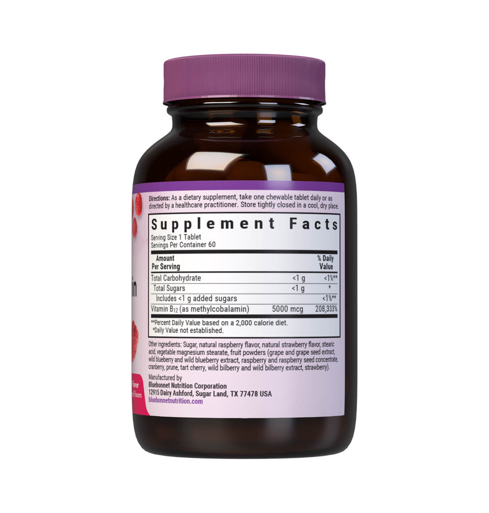 Bluebonnet Nutrition Earthsweet Chewables Cellular Active Methylcobalamin 5000 Mcg 60 Tabs thumbnail 2