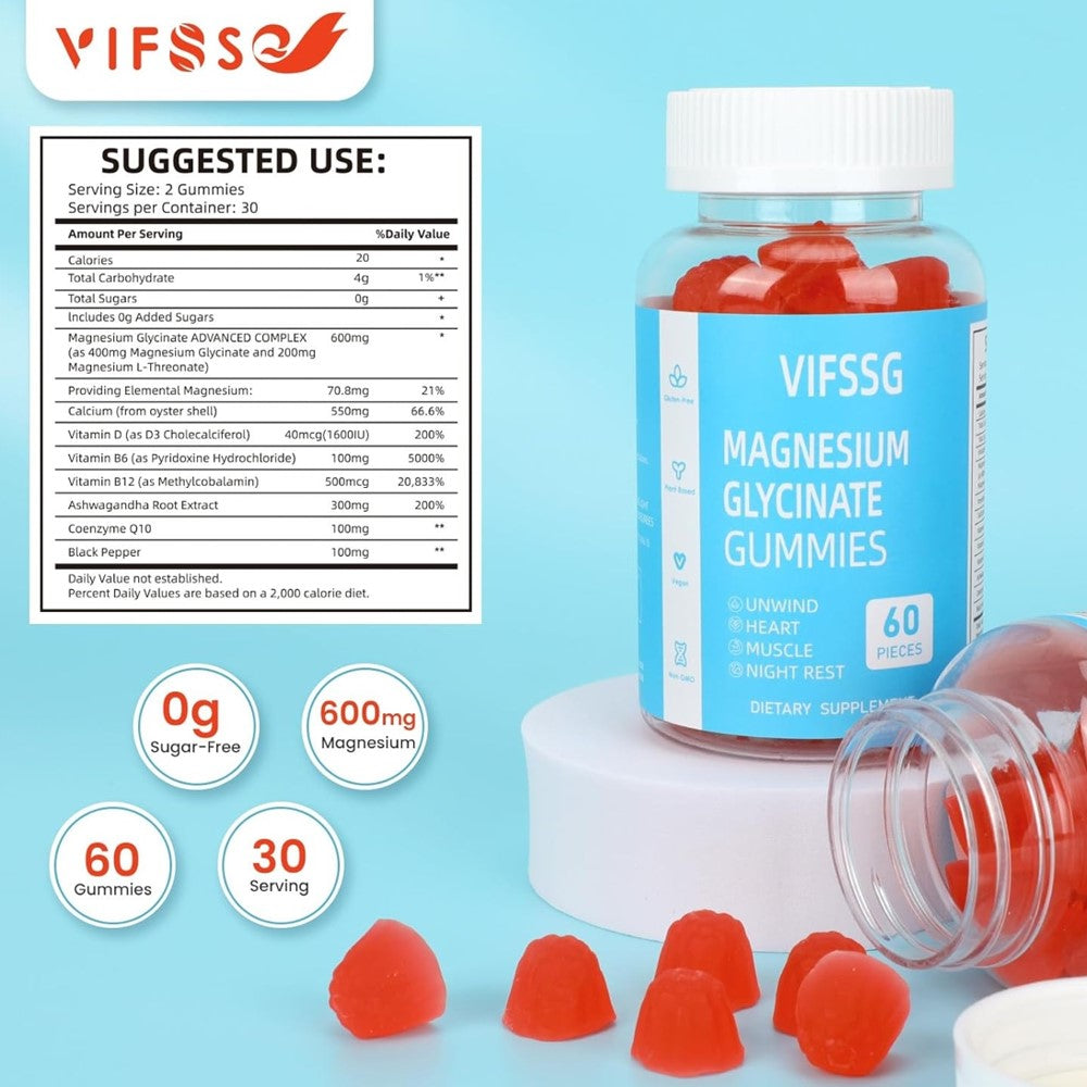 Magnesium Glycinate Chewable Gummies 400MG By VIFSSG thumbnail 2