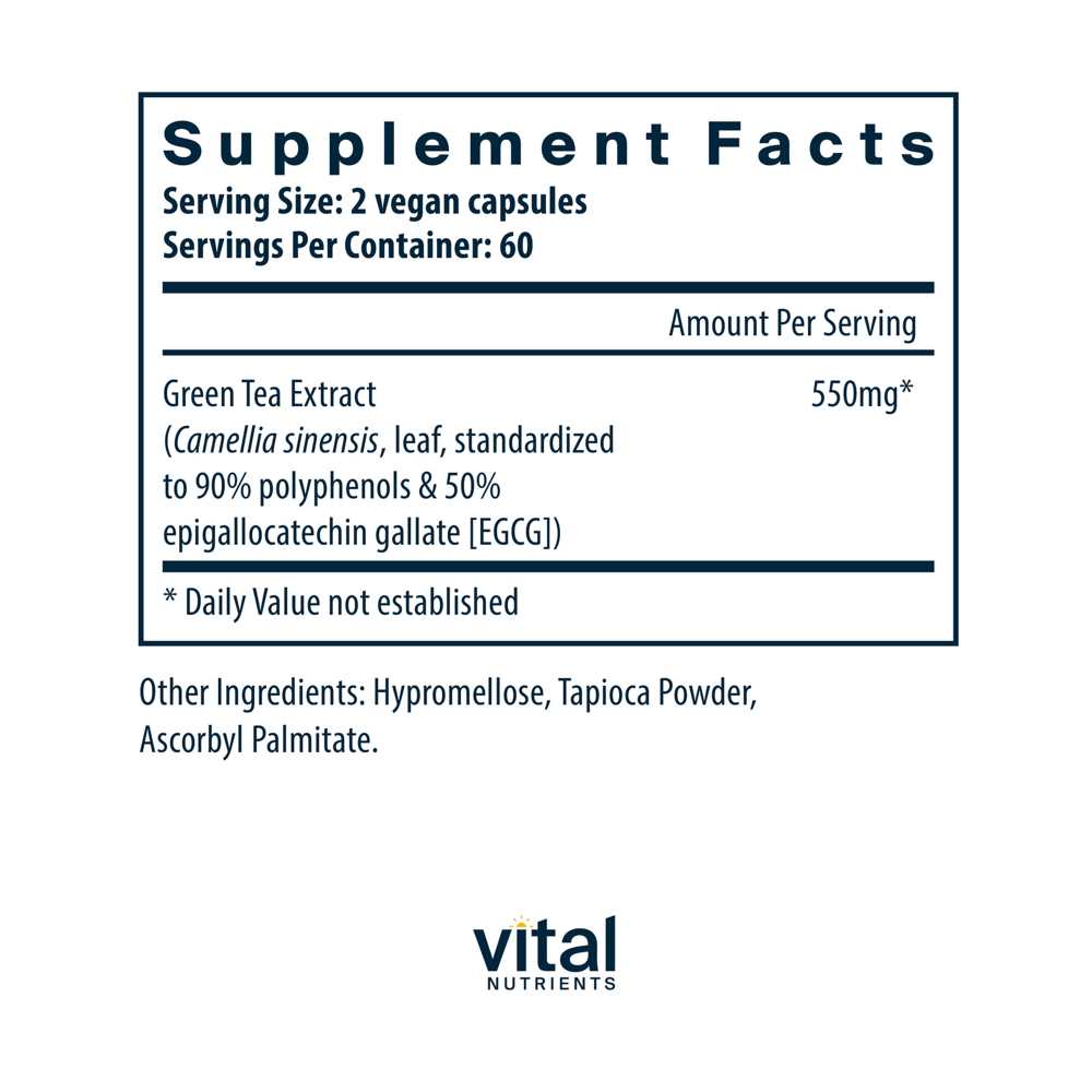 Vital Nutrients Green Tea Extract 120 Caps thumbnail 2