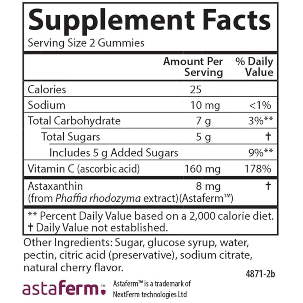 Carlson Fermented Astaxanthin with Vitamin C Gummies - 8mg Antioxidant & Immune Support thumbnail 2