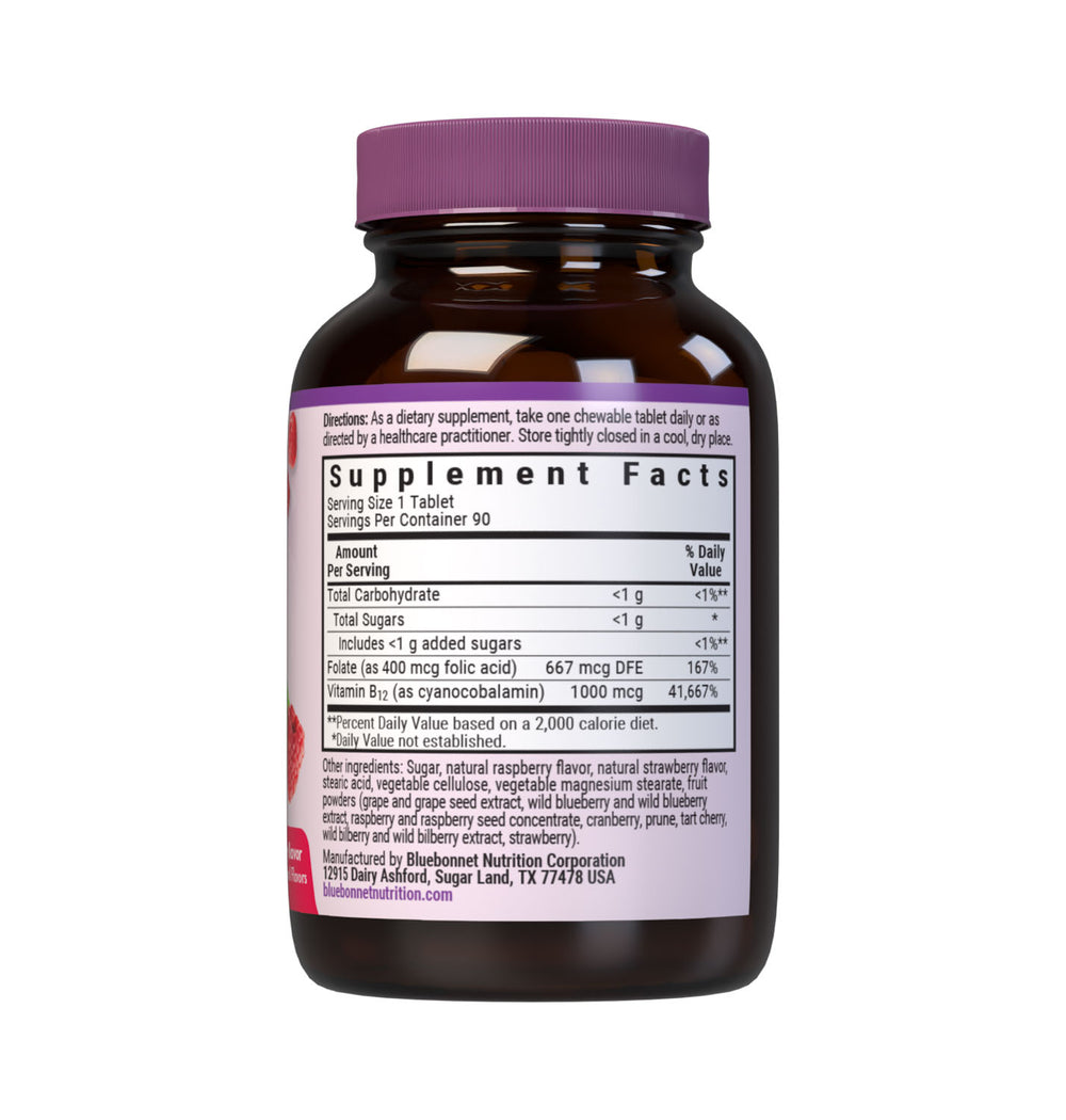Bluebonnet Nutrition Earthsweet Chewables Vitamin B12 & Folic Acid 90 Tabs thumbnail 3