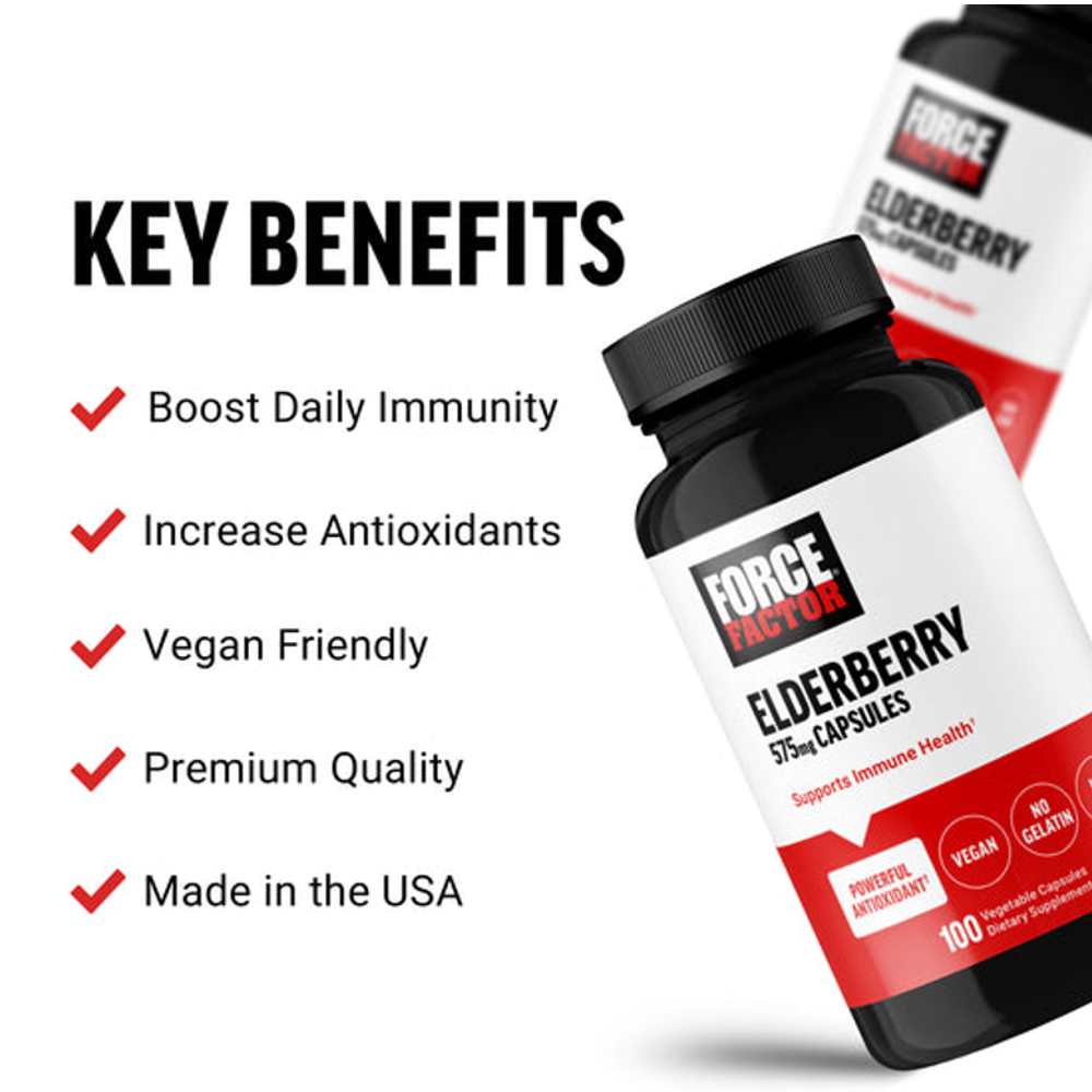 Force Factor Elderberry – 100 Capsules thumbnail 2