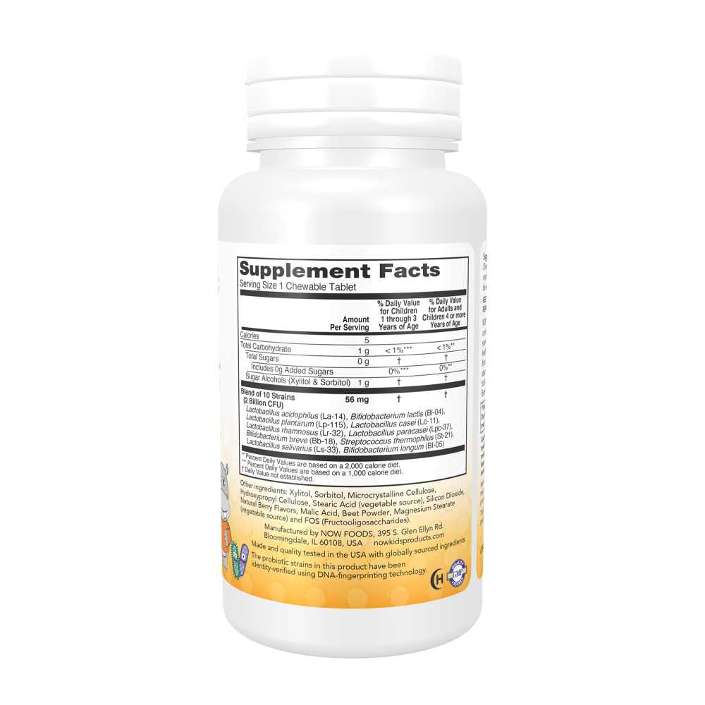 Now Foods Berry Dophilus – 10 Probiotic Strains – Immune & Digestive Support – 60 Chewables thumbnail 3
