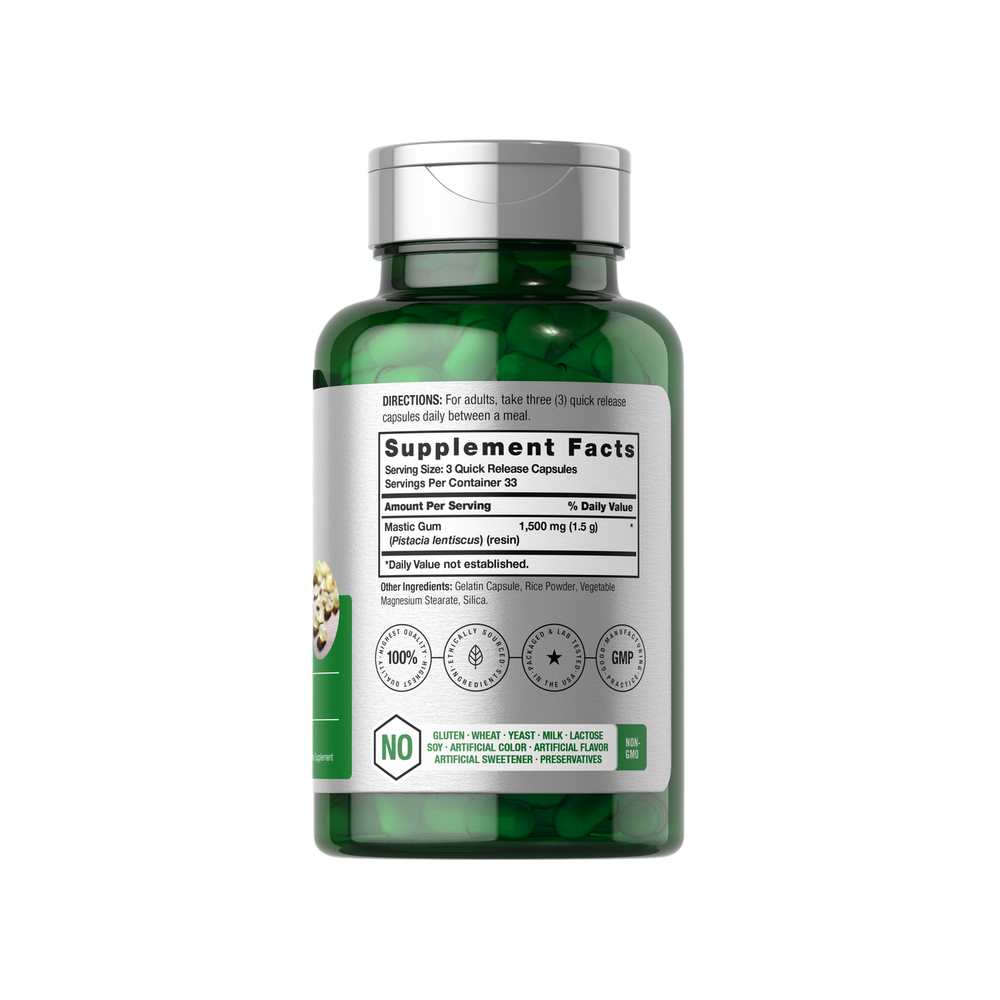 Horbäach Mastic Gum 1500mg per Serving | 100 Capsules thumbnail 2