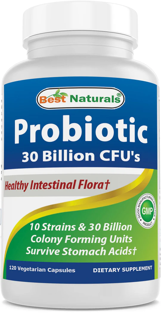 Best Naturals Probiotic 10 Strains & 30 Billion CFU's 60 Vegetarian Capsules thumbnail 2