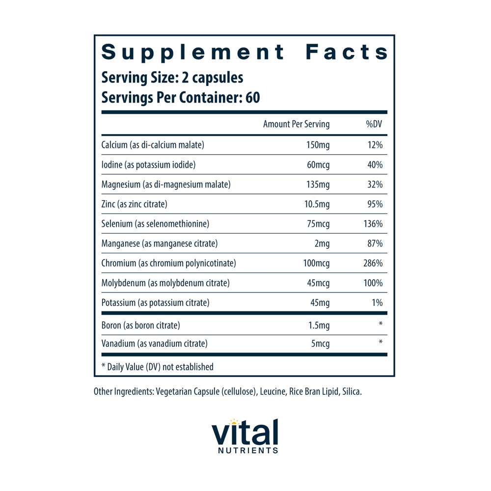 Vital Nutrients Multi-Minerals Citrate/malate Formula (no Copper or Iron) 120 Caps thumbnail 2