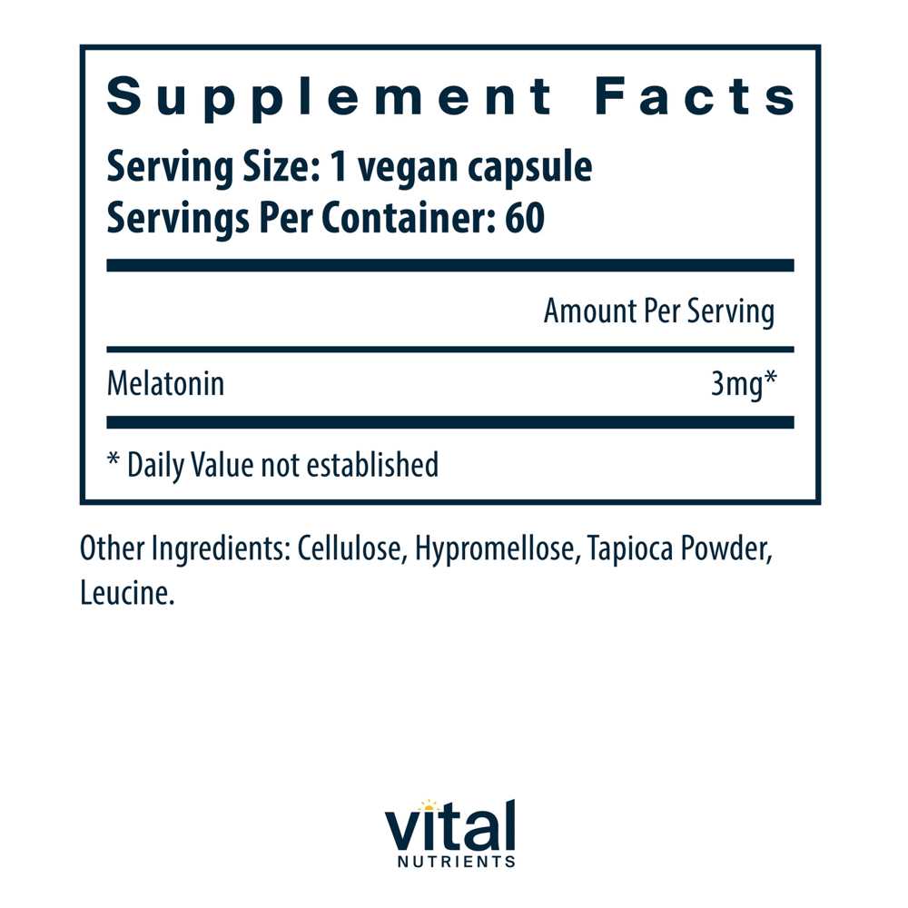 Vital Nutrients Melatonin 3mg 60 caps thumbnail 2