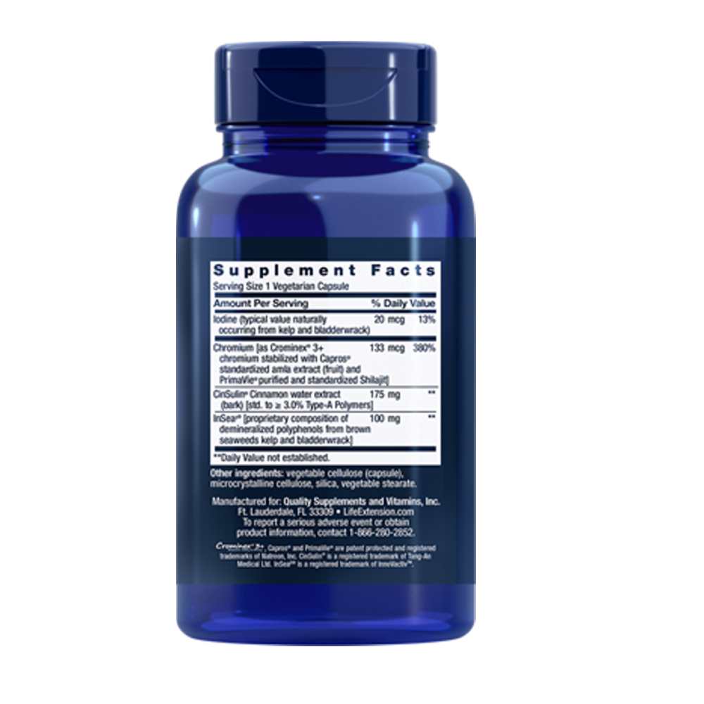 Life Extension Cin Sulin® with In Sea2® and Crominex® 3+ – 90 Vegetarian Capsules thumbnail 2