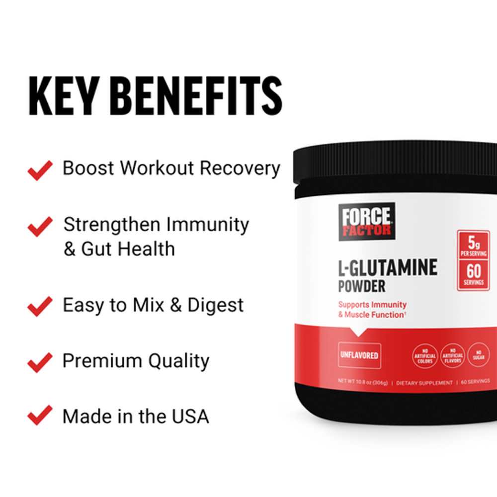 Force Factor L-Glutamine Powder – 306g (60 Servings) thumbnail 2
