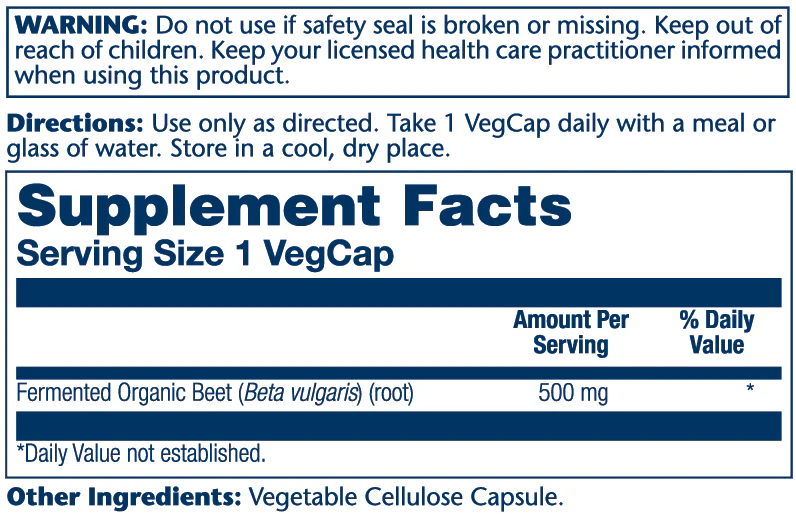 Solaray Org Grwn Frmtd Beet Root 500mg 100 Caps thumbnail 2