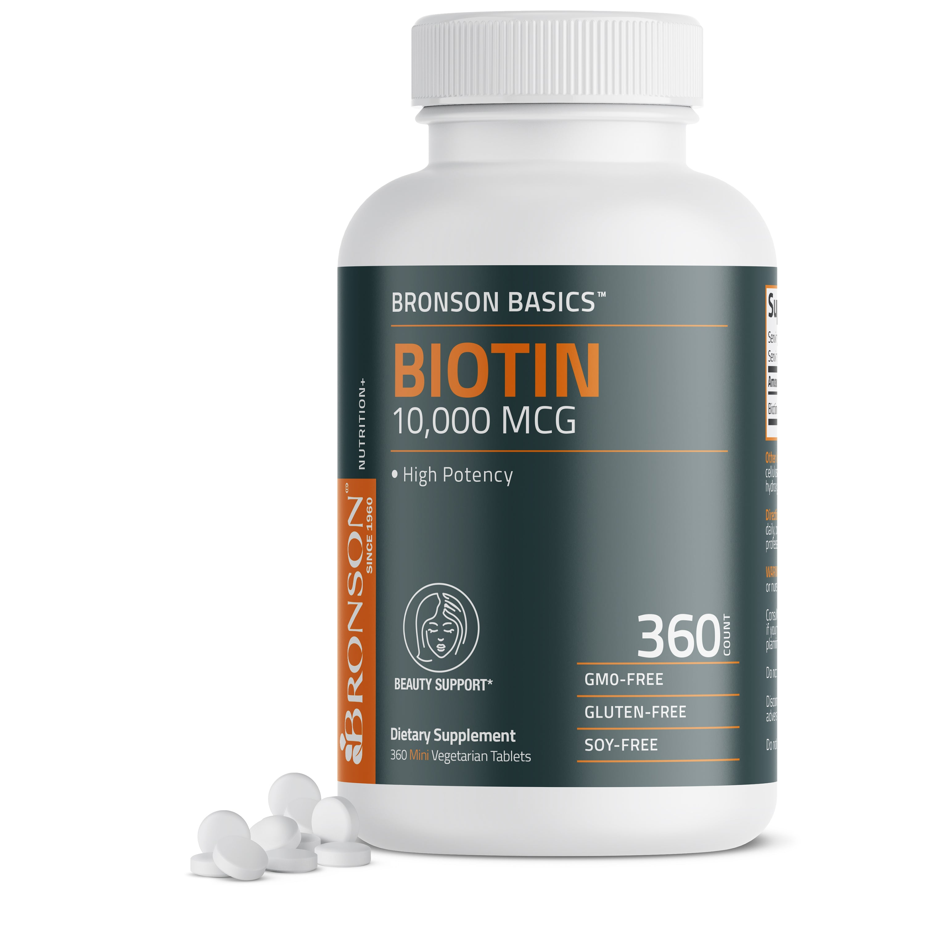 Bronson Vitamins Biotin 10,000 Mcg 150 Tabs thumbnail 2