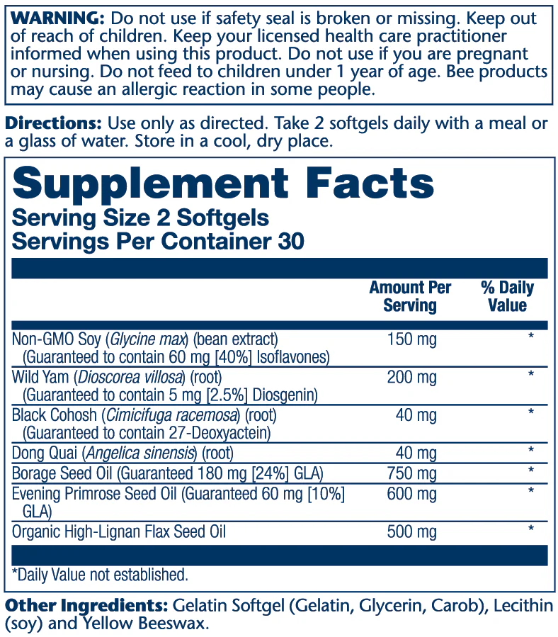 Solaray Phyto Estrogen Plus Efa's 60 Softgels thumbnail 2
